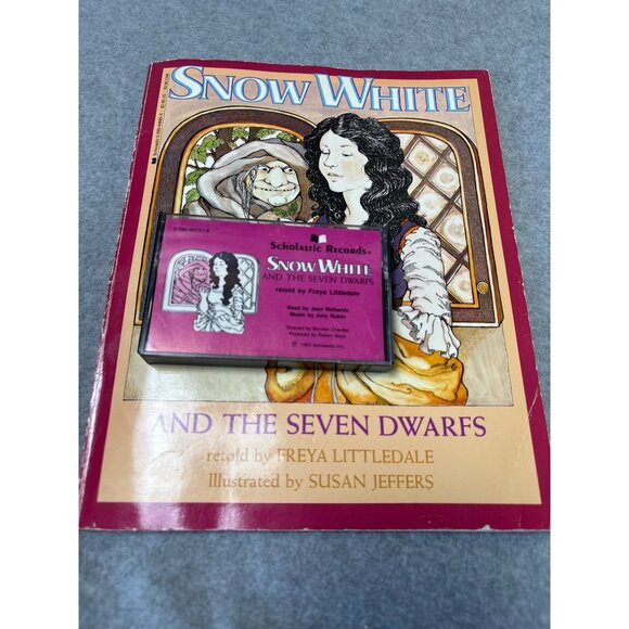 Snow White & The Seven Dwarfs Book & Cassette Retold by Freya Littledale Illustr - Picture 12 of 13